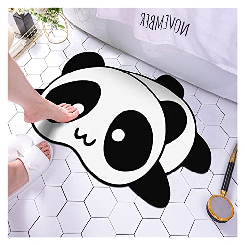 SHQIN Tapis de Bain à diatomite Doux, Joli Tapis de Sol de Salle de Bain Mignon de Dessin animé antidérapant, Tapis de Sol de Boue de diatomée à Sec Rapide, Tapis de Sol ménagement Lavable en Machine