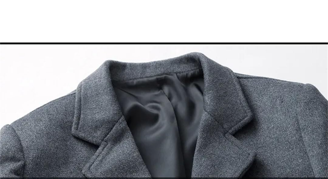 Uomini Tinta unita Trench Coat Pulsante Risvolto Con Tasche Capispalla Affari Casual Slim Coat