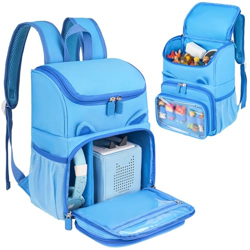 Jaffzora Carrying Backpack Compatible with Toniebox Starter Set Travel Storage Bag Fits for Tonies Figures Characters Tonies Headphones & Accessories Blue (Bag Only)