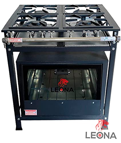 Fogão Industrial 4 Bocas P5 Baixa Pressão Forno Tampa Vidro