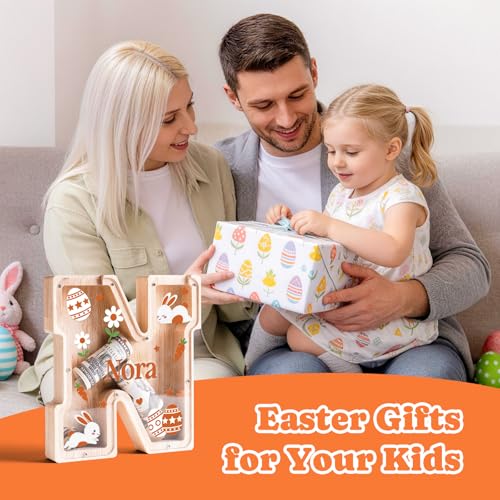 Image of Personalized Easter Letter Piggy Bank for Kids