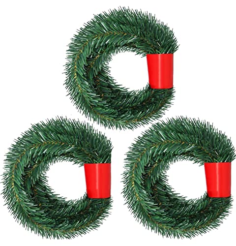 DearHouse 60Feet Christmas Garland, 3 Strands Artificial Pine Garland Soft Greenery Garland for Holiday Wedding Party,Stairs,Fireplaces Decoration, Outdoor/Indoor Use