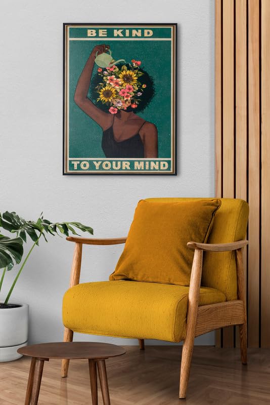 Image of SHIVOID Be Kind to Your Mind - Inspirational Mental Health Poster for Wall for Living Room, Hall, Play Room, Bedroom, Kitchen, Office