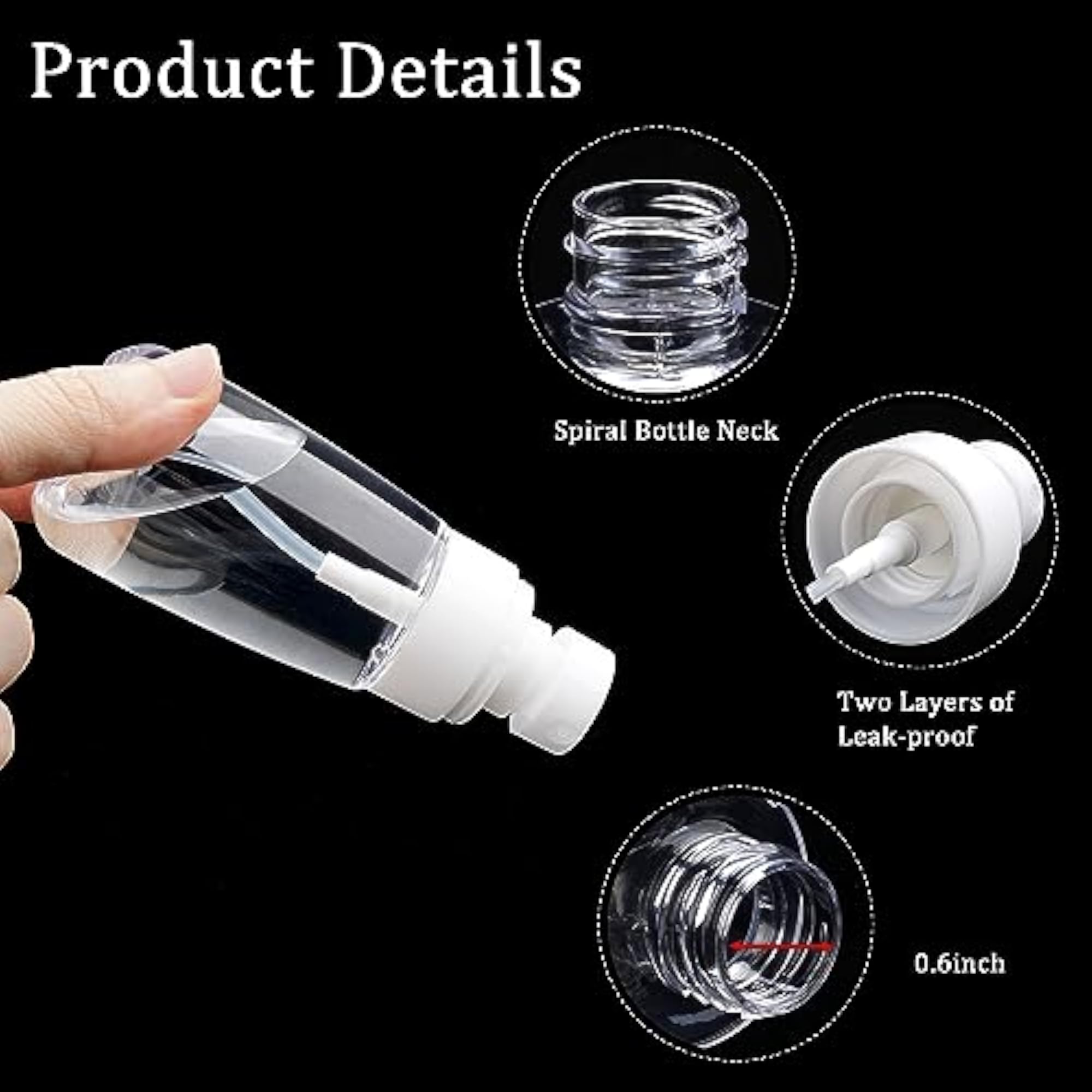 Fine Mist Travel Spray Bottle, 2oz, 2Pack