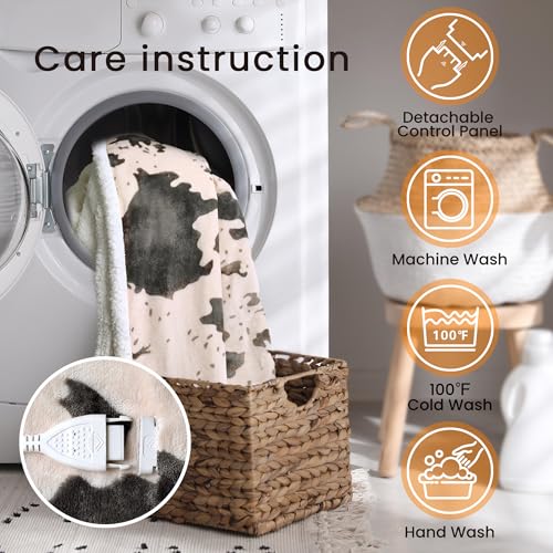 Blunique Heated Throw Blanket Electric Blanket - Heating Blanket Throw With 5 Heat Levels & 4 Hours Auto-Off, Cozy Soft Fleece Sherpa Blanket thumb #6
