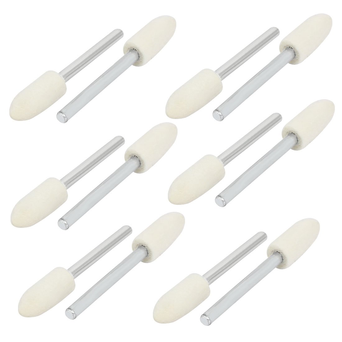 Aexit 3mm Straight Abrasives Drill Hole 6mm Dia Cone Head Felt Mounted Points Polishing Tool 12pcs Model:74as149qo528