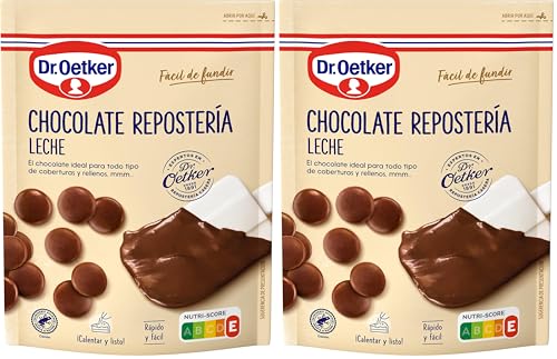 DR. OETKER - Chocolate con Leche para Repostería 150 g, Cobertura Especial para Bizcocho, Tartas o Cualquier Dulce, Intenso Sabor, Fácil de Usar (Paquete de 2)