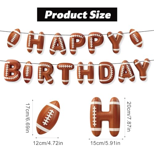 Image of Sport Birthday Banner, 3D Sport Theme Happy Birthday Banner (Football)