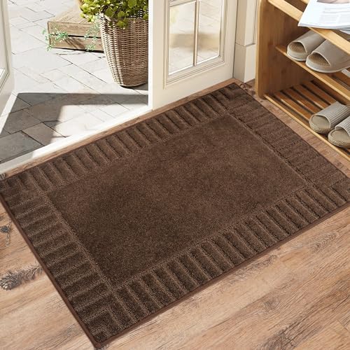 BEQHAUSE Door-Mat-Non-Slip Dirt Trapper Door Mats Low-Profile Front Door Mat