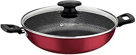 Panela Wok Aluminio, Loreto, Tramontina, Vermelho, 28 cm