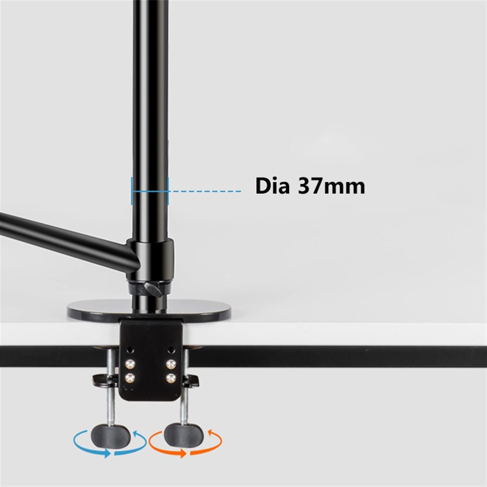 Zestaw 6 w 1 do montażu na biurku monitora, stojaka na biurko, z 10-calowym pierścieniem świetlnym LED i mikrofonem, pasujący do monitorów 17-32'' / 1,Black