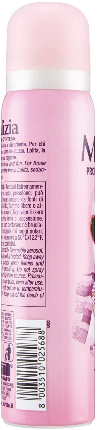 MALIZIA - Deodorante Donna Lolita Seduction Profumo, deodorante spray da donna, 100 ml + portachiavi gratuito Beni Culinari