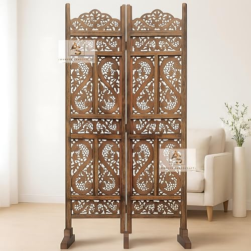 Image of Partition for Living Room,Divider,Partition Wall Divider Screen Separator, Wall Panel Divider for Hall | Bedroom |Office | Puja Room | Restaurant S Design (2- Panels with Stands)
