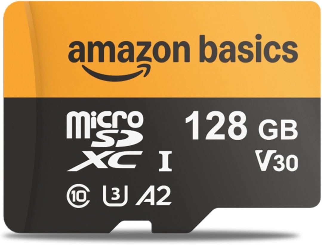 128GB microSDXC Memory Card with Adapter for Smartphones, Drones, Cameras, Full HD, Read Speed Up to 200MB/s, 1-Pack
