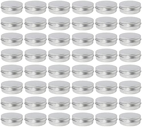 Moretoes 48 Pack 2 Oz Metal Round Tins Aluminum Tin Cans Containe...
