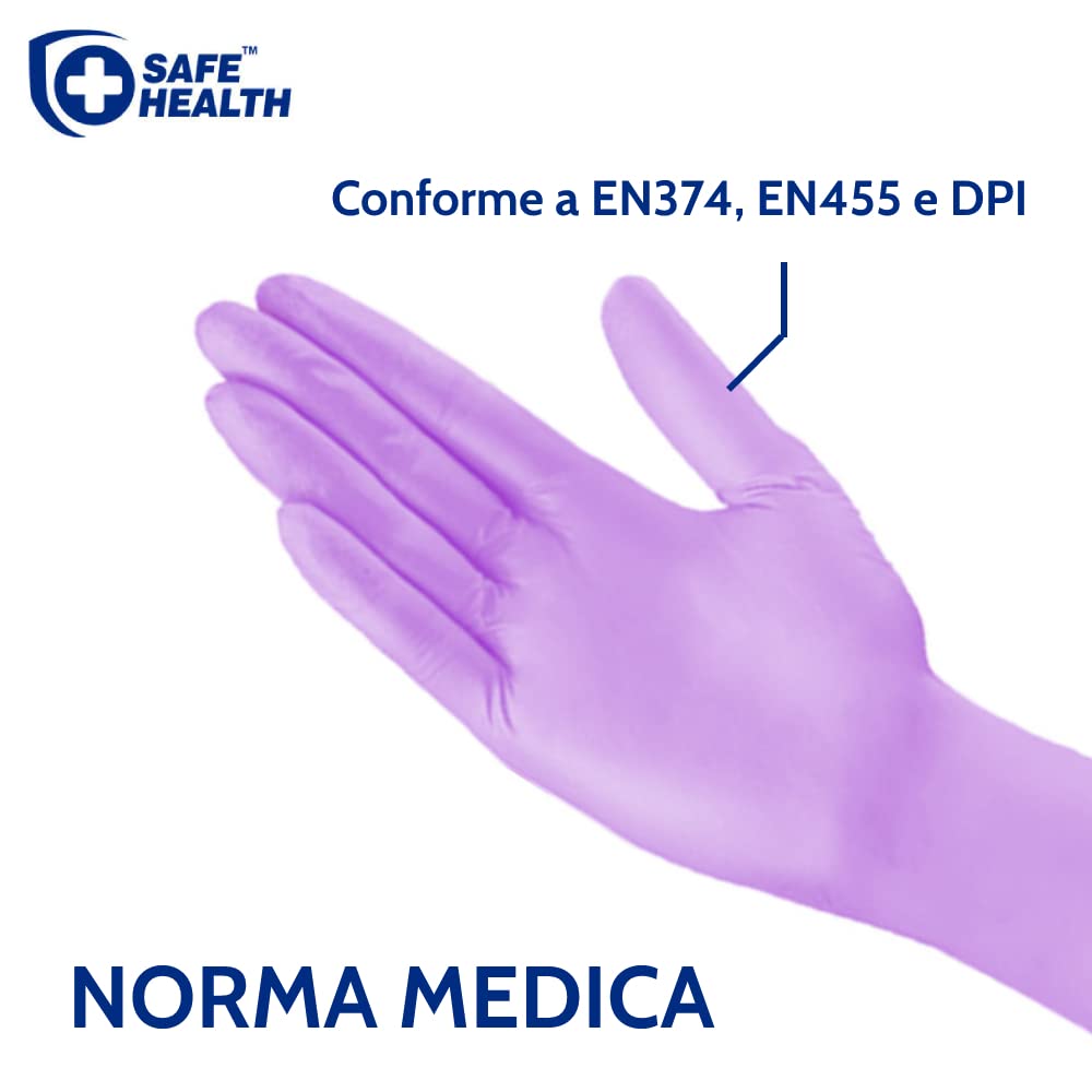 Safe Health Guanti monouso da esame Nitro XL 90 pezzi Senza polvere Senza lattice CE EN455 Ipoallergenici