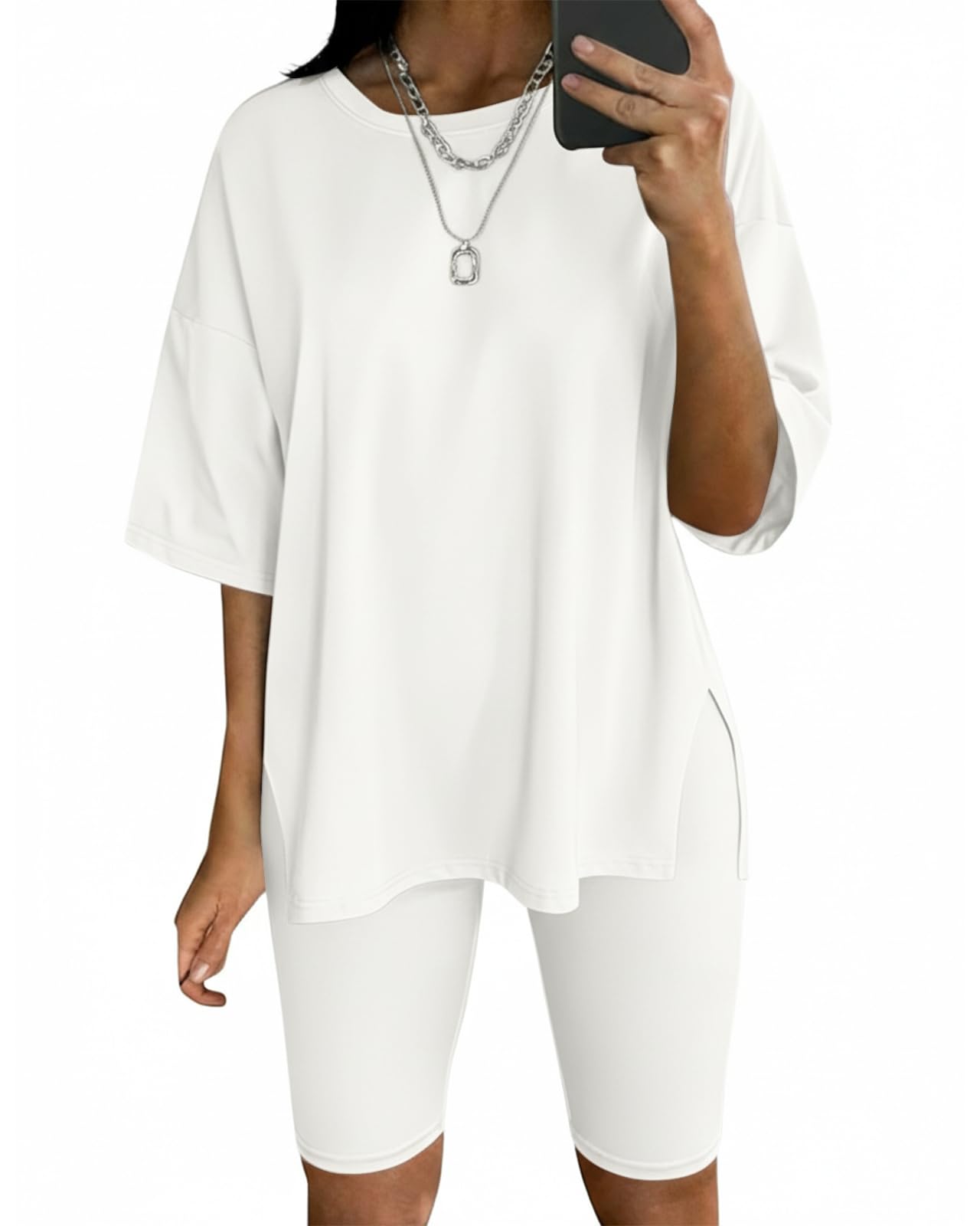 Damen Oversized T-Shirt Größen Tees Basic Tops T Shirt Seite