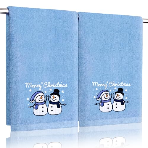 Funny Christmas Snowman Hand Towels for Bathroom Kitchen - 100%
