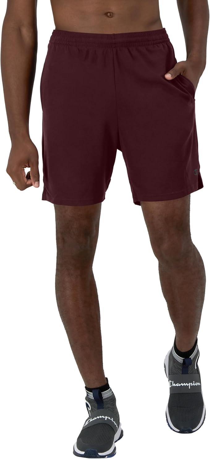 Champion Mens Sport Shorts Moisture-Wicking Lightweight Breathable Mesh 9 Inseam Side Pockets Elastic Waistband