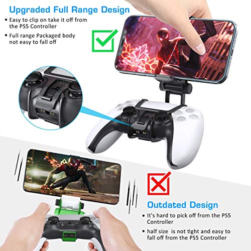 OIVO PS5 Controller Phone Mount Clip, Mobile Gaming Clip Cell Phone Stand Holder Replacement for PlayStation 5 Dualsense Controller Remote Play - Image 5