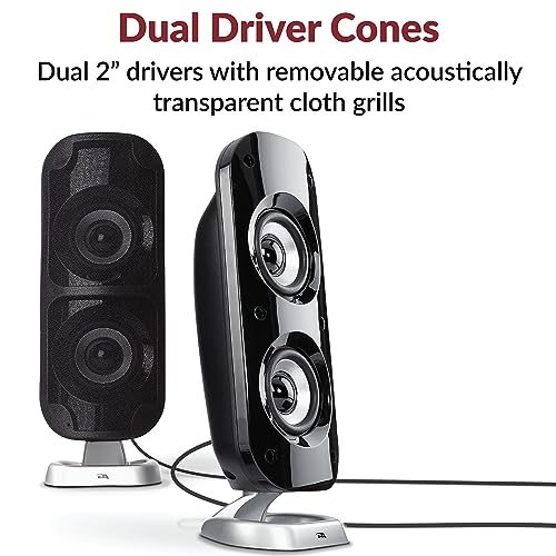 Image of Cyber Acoustics CA-3810 2.1 Multimedia Speaker System with Subwoofer, 80 Watts Peak Power, Strong Bass, Perfect for Music, Movies, and Games
