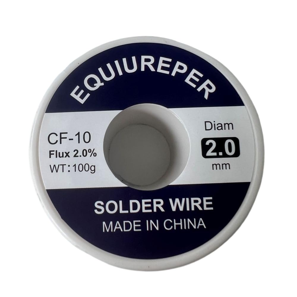 EQUIUREPER 2.0mm Solder Wire 63/37 Tin/Lead Sn63Pb37 with Flux Rosin core for Electric Welding (100g /0.22 lb)