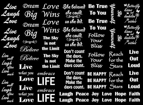 Inspiration Quips 47 pcs 0.65 to 1.15 Inch White Fused Glass Decals