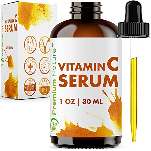 Vitamin C Serum Hyaluronic Acid - Anti Aging 20% Vit C Face Cream with All Natural Ingredients Facial Skin Serum Dark Spot Acne Remover Wrinkle & Sun Spot Hydrating Pore Minimizer Packaging May Vary