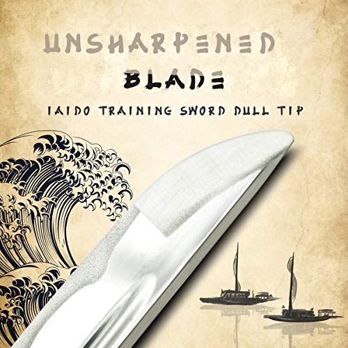 Hms Unsharpened Iaido Iaito Wakizashi Trainging Sword, Aluminium Alloy Blade, Full Tang, Brass Fittings, Empire Wheel Tsuba, Black Scabbard #TOP3