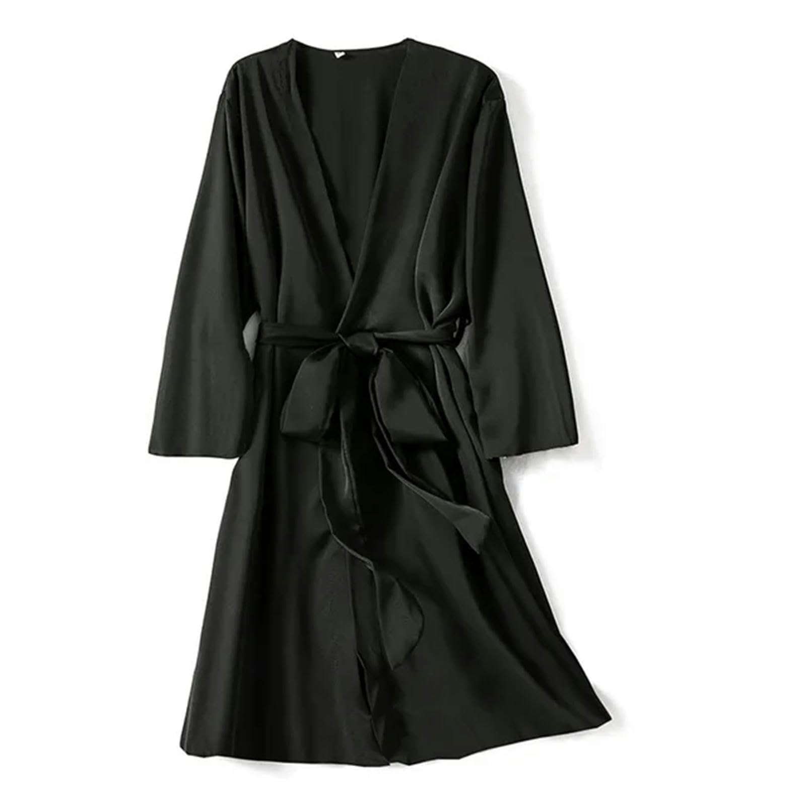MdybF Szlafrok Damska Satyna Bielizna Bielizna Sleepwear Prezent Ślubny Casual Szlafrok Nocna