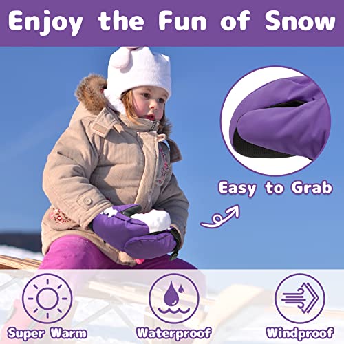 Olreco Toddler Mittens Toddler Snow Gloves Kids Mittens Winter Waterproof Baby Winter Mittens Thinsulate Toddler Ski Gloves3