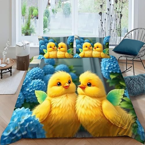Housse de couette super king animaux imprimé 3D microfibre lit double 260x220 - 3