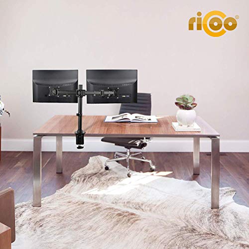 RICOO TS5811, Supporto Monitor scrivania, Girevole, Inclinabile, Schermi 15-27
