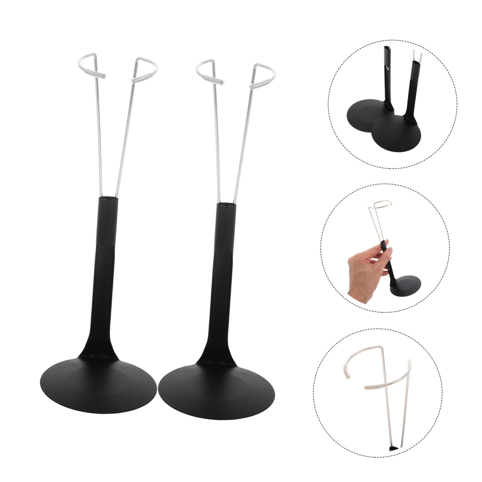 Abaodam Soporte para Muñecas 1/6 Ajustable de Plástico y Metal, 10 Piezas | Negro, Portátil para Viaje y Exhibición, Compatible Figuritas Coleccionables y Accesorios de Muñeca