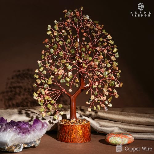 Crystal Tree of Life Unakite Healing Crystal Trees for Home & Office Decoration, Handmade Crystal Money Bonsai Trees for Positive Energy, Good Luck, Christmas Decor, Birthday Gifts for Women, Mom by KARMAPLEDGE - Image 5