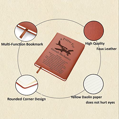 Aviation Technician Notebook Aircraft Mechanic Gift Leather Notebook Aircraft Mechanic Notebook Good Luck Gifts For Coworkers (Aircraft Mechanics) #TOP2