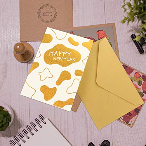 KESYOO 10Pcs 2021 Cartões de Ano Com Envelopes Convites de Feliz Ano Cartões de Mensagem de Presente