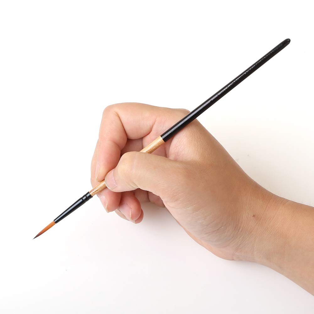 Juego de 6 Pinceles para Acuarela y Gouache, de Diferentes Formas, Punta Redonda y Puntiaguda, de Nailon, para Pintar con Pelo, Suministros de Arte.,