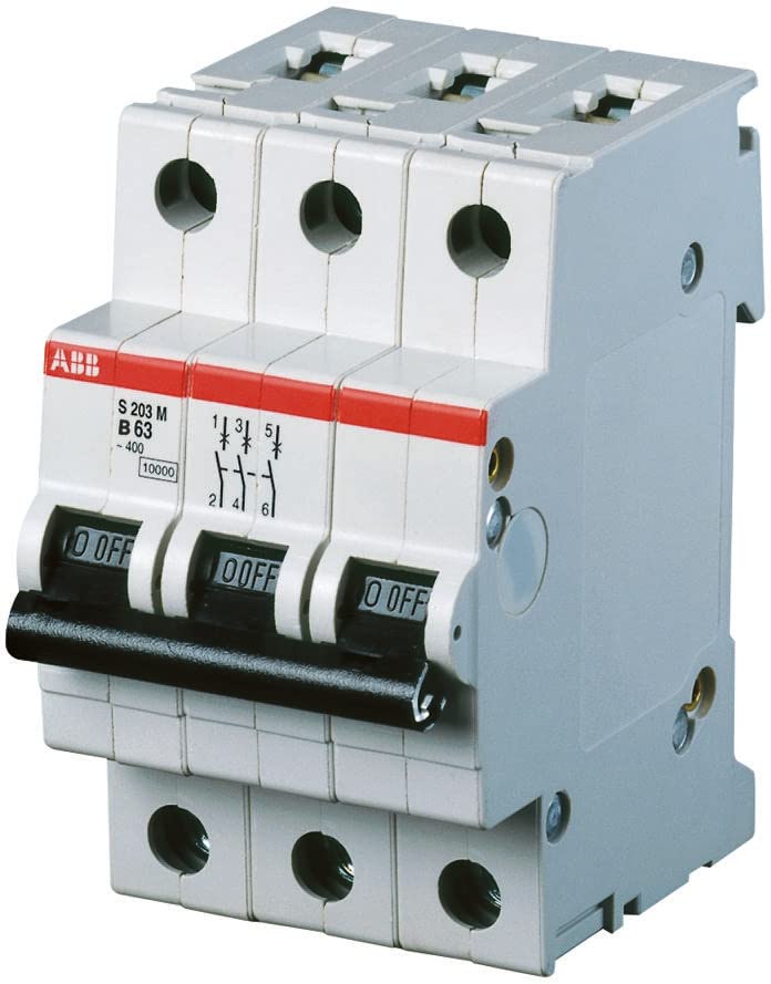 ABB Protecta Plus S203M-B50 Miniature Circuit Breaker • 3 Pole • 50A Type B • 440V AC / 12V DC • 10kA Breaking Capacity • DIN Rail Mount • System pro M Compact • Industrial MCB • 2CDS273001R0505