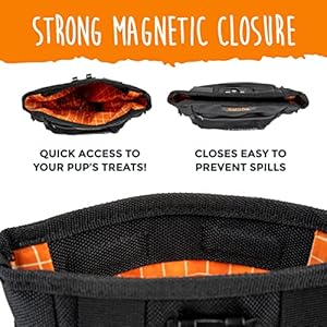 Mighty Paw Dog Treat Pouch 2.0 – Quick Access To Your Pup’s Treats – Closes Easy To Prevent Spills – Built-In Poop Bag Holder – Space For Treats Poop Bags Phone Wallet & Keys – Attach To Belt Or Pants