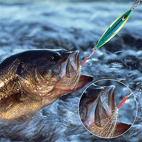 Foto von WRLRUILIAN Angelzubehör 100 Stücke Casting Hilfshaken Langsam Pose Köder Bass Angelhaken Haken Gebündelt Fischhaken Mit Federsee Angelhaken Fischhaken (Size : 14#)