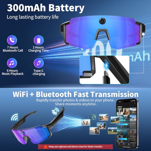 LangPlus+ AI Smart Glasses with 8MP Camera, Video & Photo Capture - image 6
