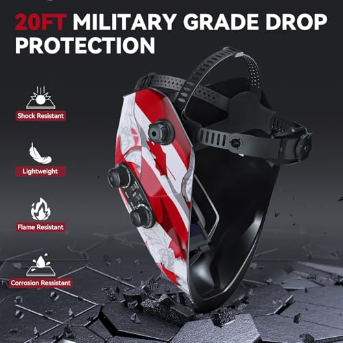 Image of ARCCAPTAIN Auto Darkening Welding Helmet, 3.94 inchX3.66 inch Large Viewing Screen True Color Welding Hood with 4 Arc Sensor Solar Powered, Wide Shade 4-5 /5-9 /9-13 Welding Mask