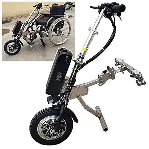 Accesorio para silla de ruedas para bicicleta de mano eléctrica, dispositivo de tracción para silla de ruedas de 500 W, 3 Velocidades,Con Luz Delantera, BateríA De 48 V 17 Ah, Alcance 70 Km,B