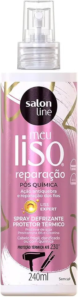 Salon Line, Spray Defrizante, Meu Liso, Reparação, Vegano - Para Cabelos Lisos, 240ml