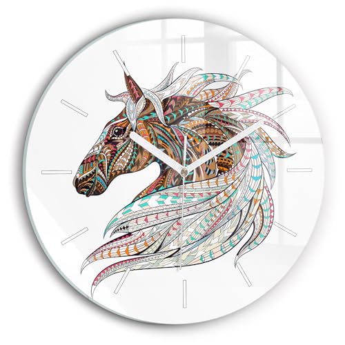 Horloge Moderne en Verre Wallfluent 30 cm avec Mécanisme Silencieux Cheval - 2