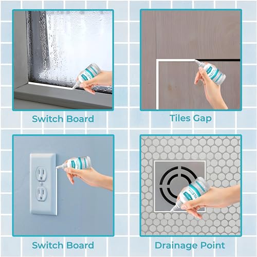 Image of DS CARE Tile Gap Filler - Gap Sealant, Grout, White Cement Paste Tube, Gap Filler for Walls and Joints, Waterproof Sealant, Tile Gap Filler Tube for Kitchen & Bathroom (280 ML)