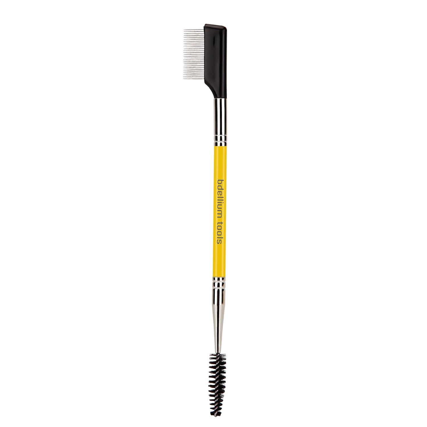 Bdellium Tools Professional Makeup Brush - Studio Series 725 Double End Metal Comb/Lash - With Soft Synthetic Fibers, For Prep Eyelashes (Yellow, 1pc)
