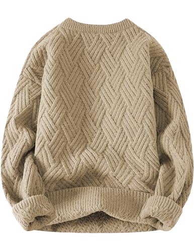 Image of Aelfric Eden Vintage Oversized Sweaters Crewneck Knit Pullover Baggy Loose Casual Cable Sweater 2025 Fall Clothes
