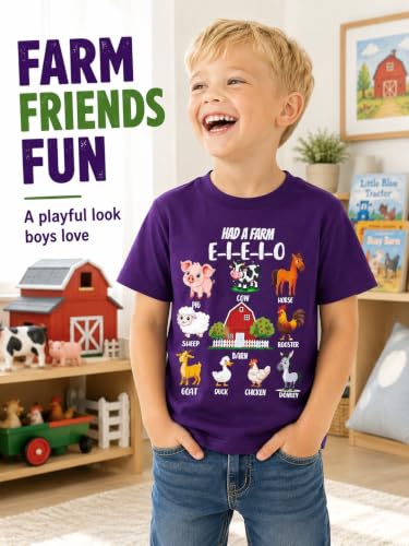 Funnycokid Toddler Boys Shirts Kids Tshirt Farm Animal Tees 2T 3T Clothes - image 4